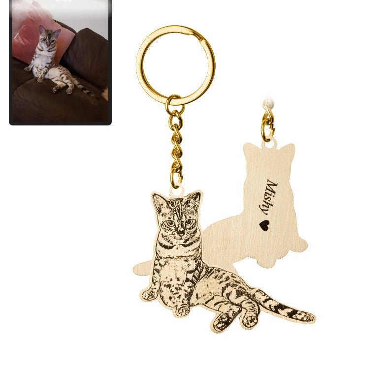 Silhouette cat keyring